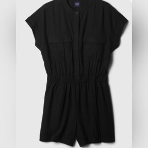 NWT GAP Black Women's Linen Blend Romper Size Small Tall